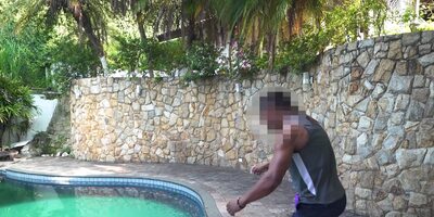 Latina Carol Corrales gets a BBC by the pool