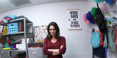 MILF thief Rayveness gets fucked by officer due to theft
