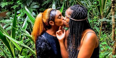 African festival outdoor lesbian makeout after the molly hits