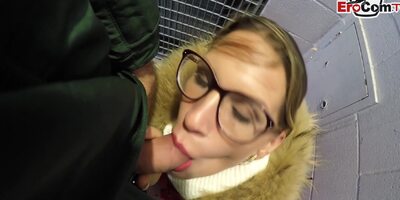 German Amateur Sexdate In Public Pov With Glasses Milf