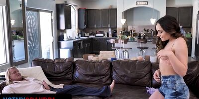 Superior Teen Step-Granddaughter Agrees To Bang Her Perv Old Step Grandpa And Take His Hot Jizz