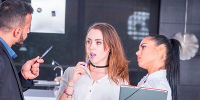 Schoolgirls Apolonia and Zoe Doll Are Punished With a Threeway