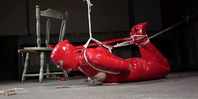 Red Mummification Hogtie