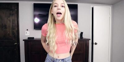 Petite Stepsis Lily Larimar Sucking Huge Hard Cock Before Guy Fucked Her