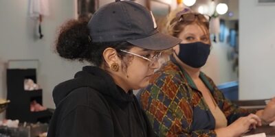 Oliver Flynn and Angel Youngs are fucking by the mirror