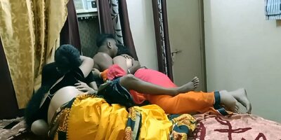 Indian Bhabhi shared sister with us!! Best hindi hardcore group sex