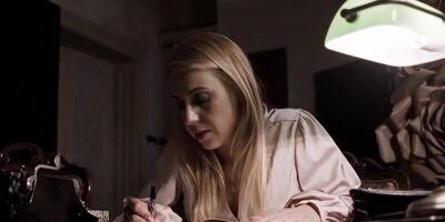 Blonde MILF enjoys fantasy of taking big cock and dildo