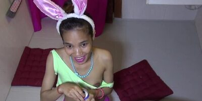 Asian has to allow boy to cum on her face