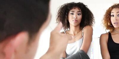 Daughter Swap - Perfect Assed Ebony Girlfriends Swap And Fuck Their Muscular Stepdads On The Couch