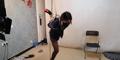 Chinese Bondage - Crotch Roped & Suspended