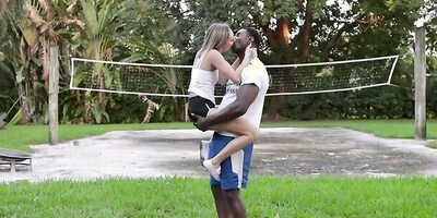 Petite chick Chloe Temple is being fucked by a black stallion