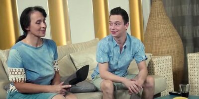 Filthy mature maid seduces younger stud on kinky sex