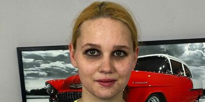 Blonde petite girl in a casting