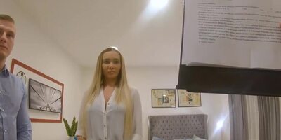 Belarusian charmer Polina Max gives a blowjob