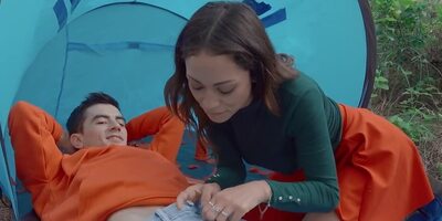 Noa Tevez and her boyfriend are having anal sex by the tent