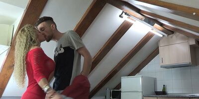 Big titted mature dates young guys and fucks them right at home!