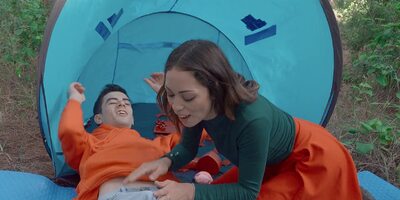 Anal sex in a tent with sweet brunette Noa Tevez