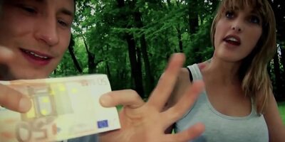 Skinny blonde agrees to fuck on the camera for some cash