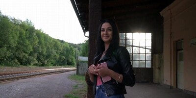 Lovely brunette for cash nailed near railway station
