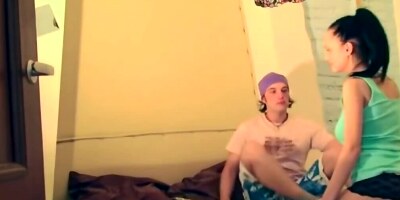 Marvelous brunette shares her boyfriend on a live webcam show