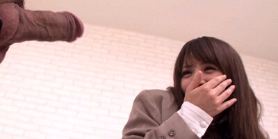 Japanese innocent Teacher has seen such a big penis for the first time... and gets fucked directly