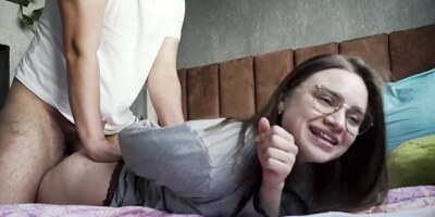 Fucked the teacher while she was checking her homework