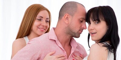 Teens having threesome fun