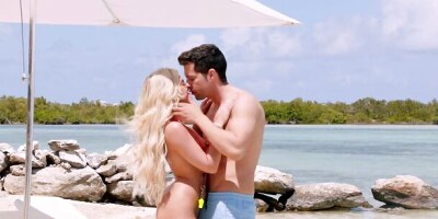 Blonde lifeguard Allie finds her hot crush by the sea