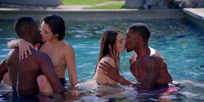 First Interracial Foursome For Leah Gotti And Lana Rhodes