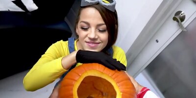 Guy nails the tattooed student in honour of Halloween