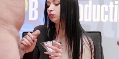 Fancy dark haired, Darsi Satan is pleasuring folks with her lips and munching geysers of new jizz