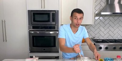 Livestream in the kitchen ends for blonde and her man with sex