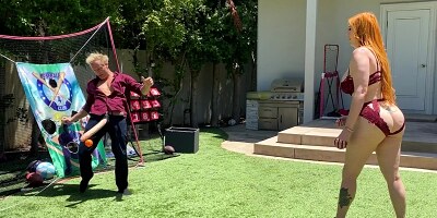 Big Booty Busty Redhead Mom Plays Penis Ball With Step-sons Huge White Cock With Lauren Phillips