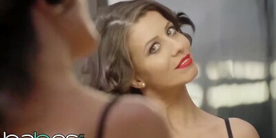 Alexis Crystal Seduces Her Model Vicky Love Into Stripping Off Her Clothes