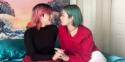 Two kinky teens are licking each other in this hot video