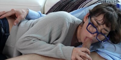 Nerdy teen shares stepdad's boner with her slutty stepsister