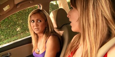 Hot Blonde Big Tits MILF Mom picks up a Cute Small Tits Girl from the Street to get her Pussy Licked to Intense Orgasm