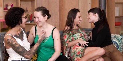 Compilation of lustful lesbians that are having promiscuous foursome sex