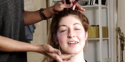 Amateur redhead spreads her legs to show her tight cunt