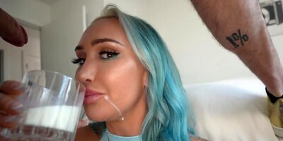 Cock-hungry girl Nina Kayy shows her amazing blowjob skills