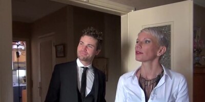 Short-haired French MILF analyzed in the kitchen