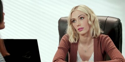 Sky Pierce & Apryl Rein licking pussies in the office