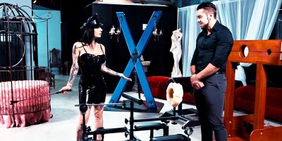 Horny lesbians eat each other's cunts in BDSM action