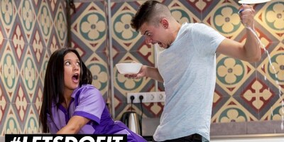 HORNYHOSTEL - Big Booty Latina Maid Jade Presley Surprise Anal Sex