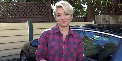 Inked babe gets stripped and fucked in public