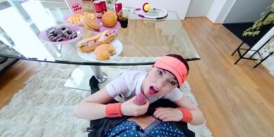 Playing with cock instead of tennis