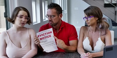 Horny couple punishes and fucks their busty foster daughter