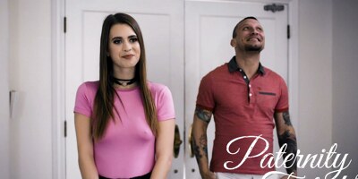 Naughty babe cums as she gets choked during sex action