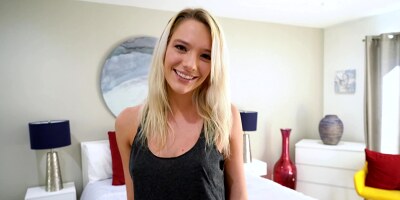 Blonde stepsister Kenna James knows how to get anything from her stepbro