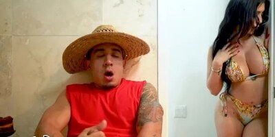 Being a gardener for the stunning Latina Valerie Kay has its perks